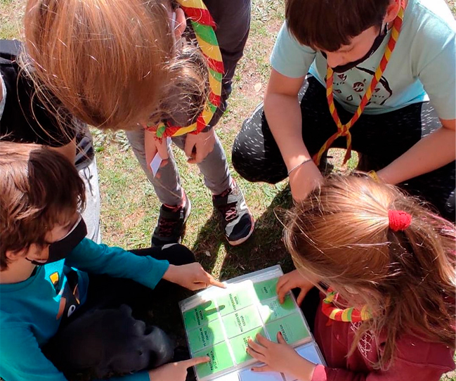 l'Agrupament Escolta Calabrot d'Argent fent activitats